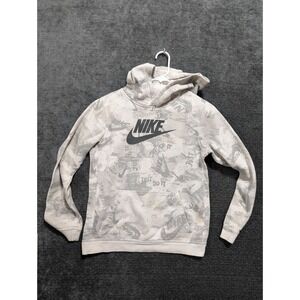 Nike All Over Print Hoodie Sweatshirt Mens XL Gray Camo Just Do It Pullover
